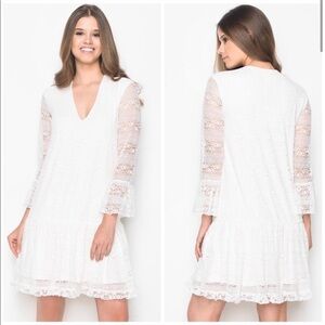 SomeDays Lovin White Lace Fleetwood Dress Small
